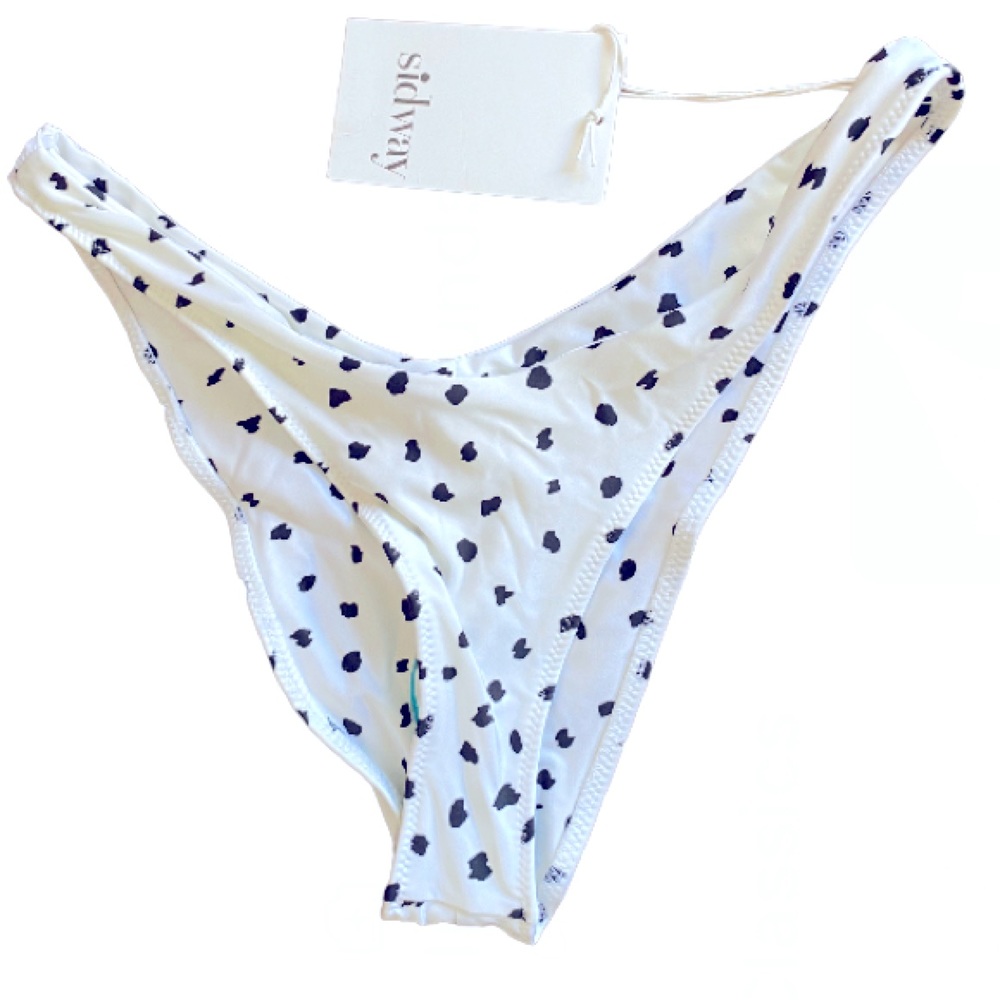 SIDWAY SWIM White & Black Spot High-Cut Linda Bikini Bottoms - Women Size M